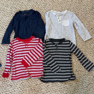 Lot of four long sleeve thermal toddler tees